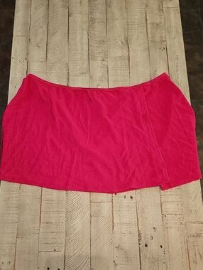 Hot Pink Ribbed Swim Skirt 3X